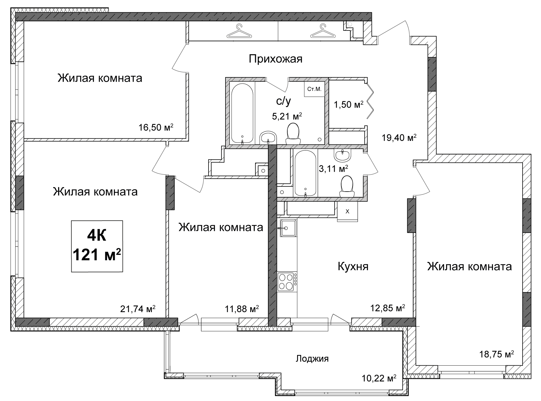 15 17 ЭТАЖ 4К 12107